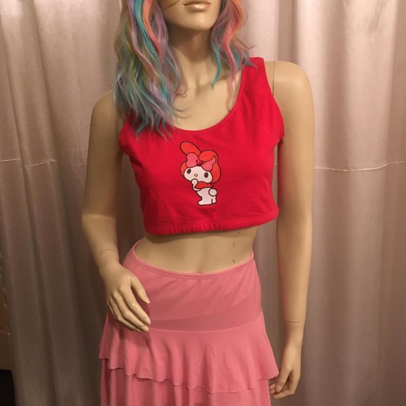 ADORABLE new vintage y2k hoodie and crop top with my melody and crystal hearts! - Picture 11 of 15